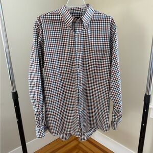 Jos. A. Bank Blue, Red and White Check Button-Down Shirt